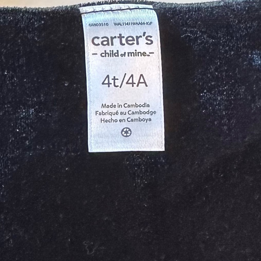 5/$25 Carter’s black velvet tank dress - Picture 3 of 4